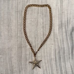 Gold tone Chainlink with Big  Star Pendant
